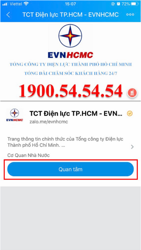 Chọn điện lực khu vực