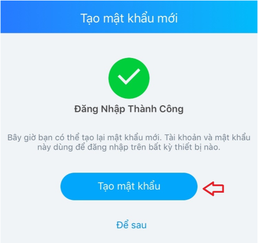 Tạo mật khẩu mới