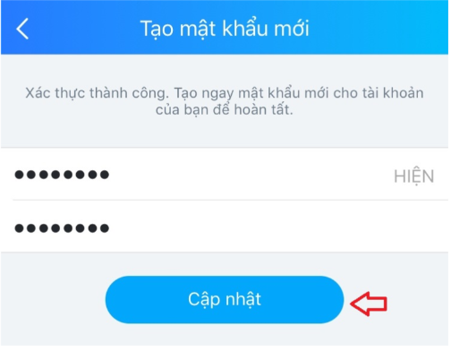 Điền mật khẩu mới 